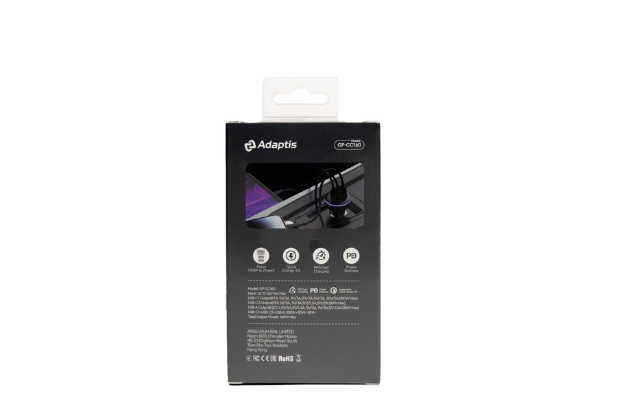 Adaptis GP-CC160 160W Car Charger (2 Type-C+USB)