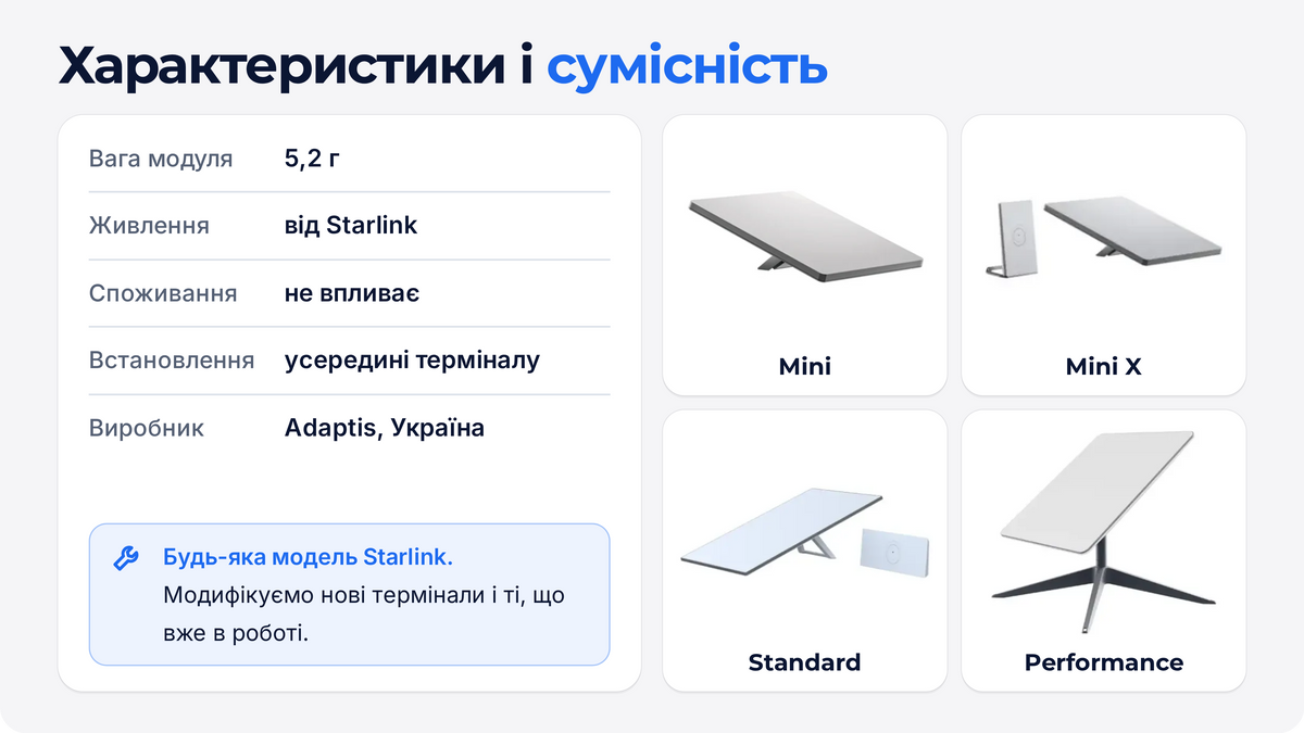 Starlink з модифікацією Adaptis Amulet